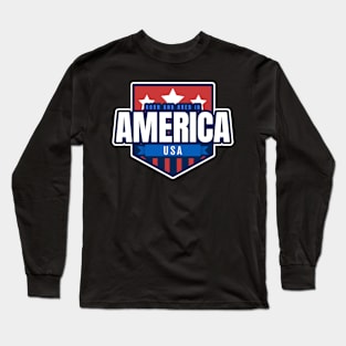 Born and bred in USA white star Long Sleeve T-Shirt